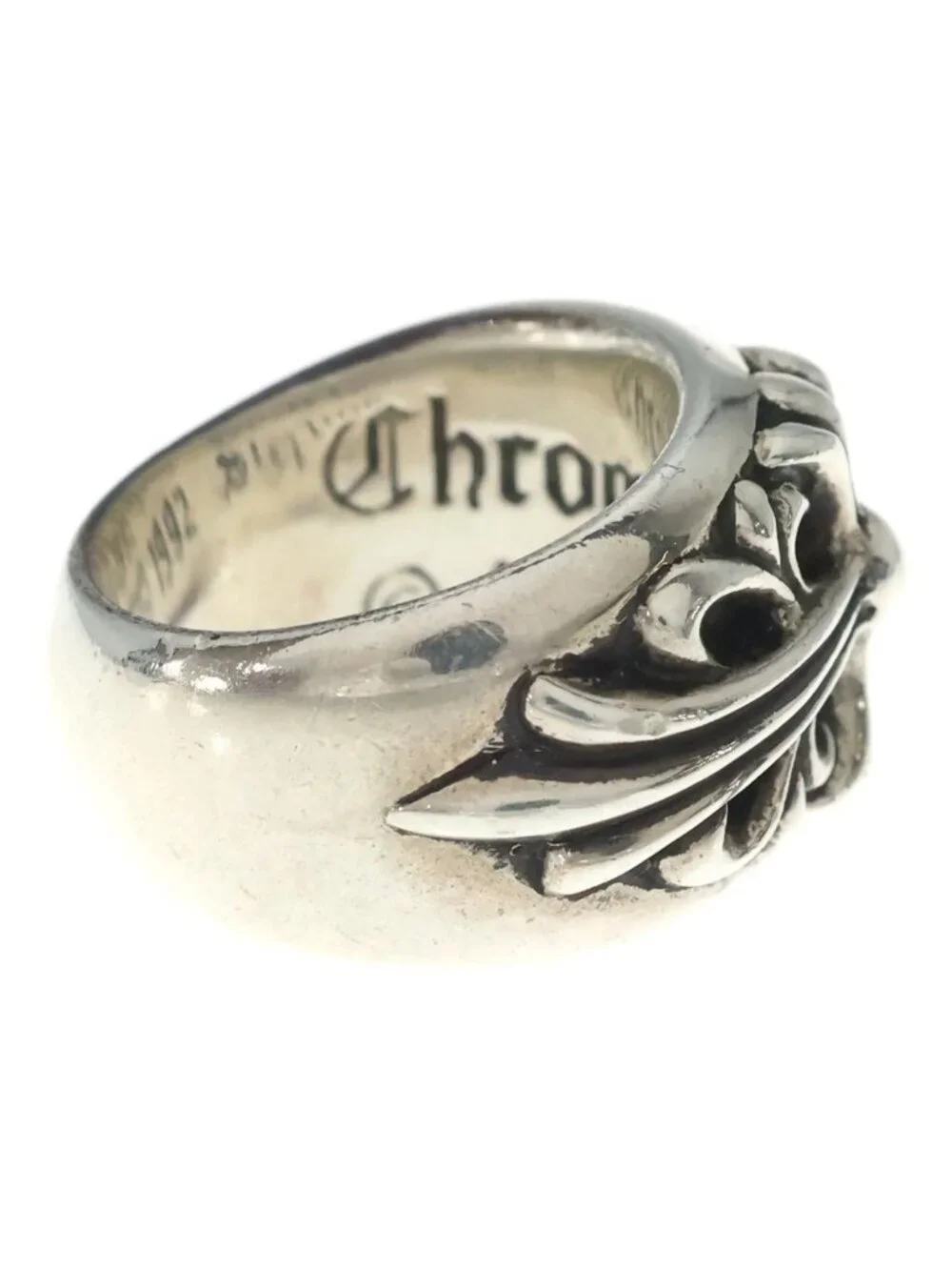 Chrome Hearts Flrl Crs Floral Cross Ring Silver